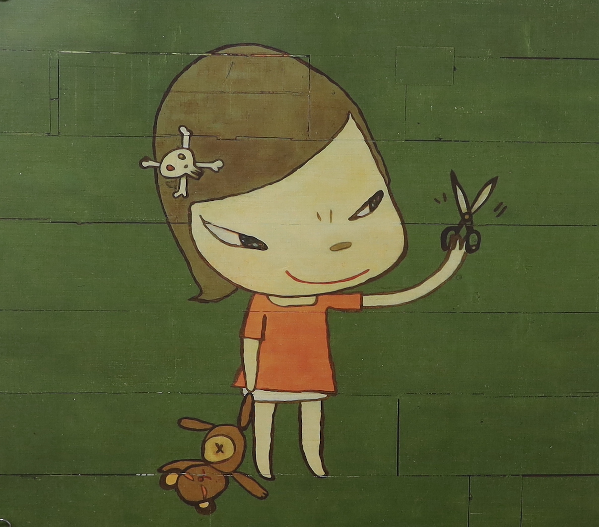 Yoshitomo Nara (Japanese b.1959), offset lithograph on wove paper, Real One’, 2020, from an un-numbered edition of 1000, Dallas Contemporary, unframed, 38 x 43cm